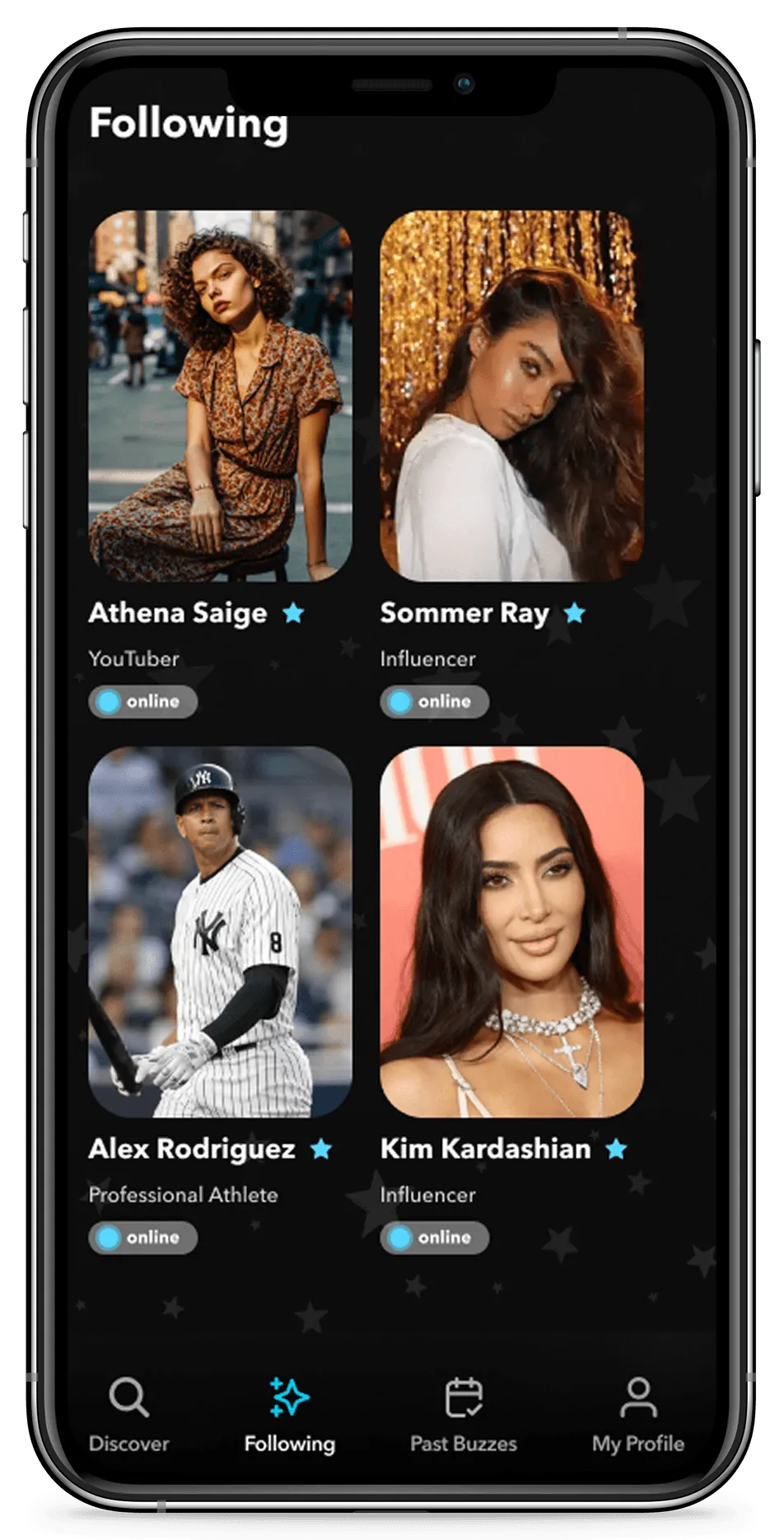 BuzzStar app screen